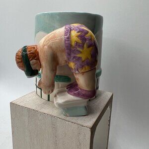 Lotus Hand Painted Homemade Diving Kid Ceramic mug